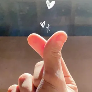 🐺 bb5d86c4 vingerhart, liefde, gebaar, Koreaans hartje, hand telegram sticker