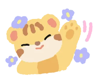 🦁 6f662053 り mignon, animal, ours, fleur, salut, bonjour telegram sticker