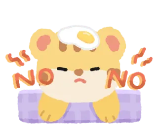 🦁 97693762 NO NO mignon, animal, non, rejet, dessin animé, triste telegram sticker