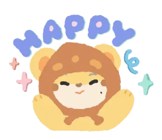 🦁 ac397802 HAPPY mignon, ours, joyeux, dessin animé, adorable, sain telegram sticker