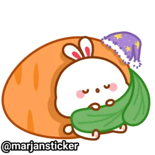 ❤️ 4fd2cbae @marjansticker Hase, Schlaf, Süß, Cartoon, Aufkleber telegram sticker