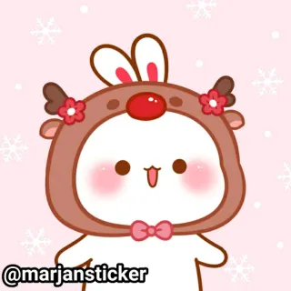 ❤️ 532d15a4 @marjansticker Cartoon, Niedlich, Tier, Rentier, Weihnachten, Feiertag telegram sticker