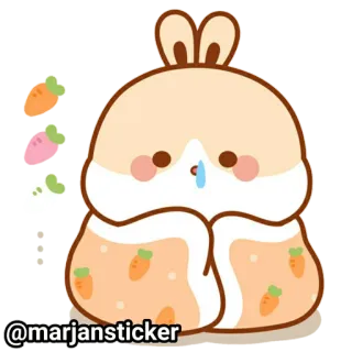 ❤️ 69e05c40 @marjansticker Hase, Kaninchen, niedlich, Karotte, kawaii, Aufkleber telegram sticker