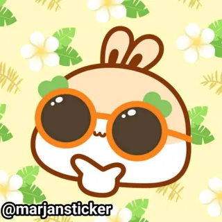 ❤️ 75024f11 @marjansticker niedlich, sticker, brille, cartoon, entzückend, hase telegram sticker
