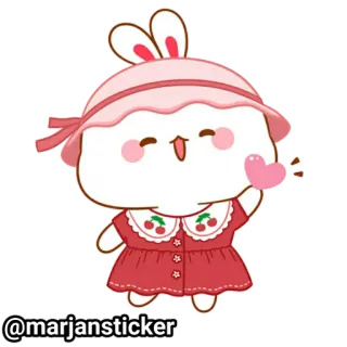 ❤️ c9ccf270 @marjansticker Hase, süß, Aufkleber, Cartoon, Herz, Kaninchen, Kawaii telegram sticker