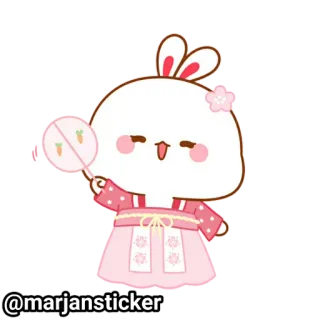 ❤️ d0630393 @marjansticker Hase, Cartoon, Süß, Kawaii, Rosa, Fan, Sticker telegram sticker