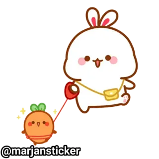 ❤️ dc3eb29b @marjansticker Hase, Häschen, Karotte, süß, kawaii, Tier telegram sticker