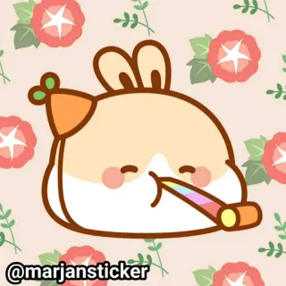 ❤️ fc593c2c @marjansticker Hase, Party, Feier, süß, Cartoon, Sticker, Tier telegram sticker