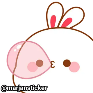 ❤️ fef5b704 @marjansticker Hase, Kaninchen, Aufkleber, Kawaii, Süß, Blase, Cartoon, Tier telegram sticker