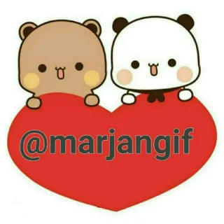 💙 ff0e5679 @marjangif Bären, niedlich, Herz, Cartoon, kawaii telegram sticker