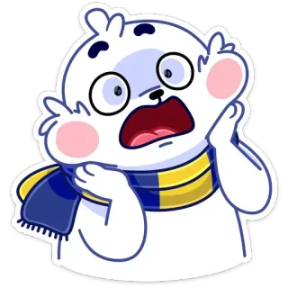 😱 72c982df 熊, 震惊, 害怕, 动物, 卡通, 可爱 telegram sticker