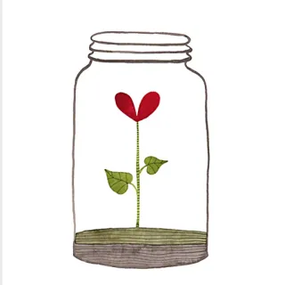 ❤ 5302b68e jar, plant, flower, heart, nature, art telegram sticker