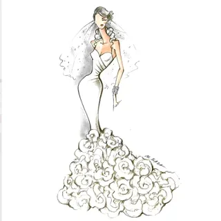 👰 ebc557a4 fashion, wedding, dress, illustration, bride, gown, art telegram sticker