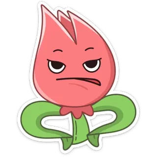 😠 699cb727 desenho animado, flor, bravo, planta, adesivo telegram sticker