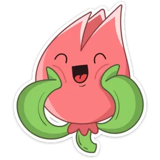 ☺️ 6f29e8c1 flor, planta, fofo, adesivo, kawaii, desenho animado telegram sticker