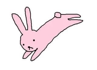 🐰 0e74af45 konijn, roze, konijn, dier, cartoon whatsapp sticker