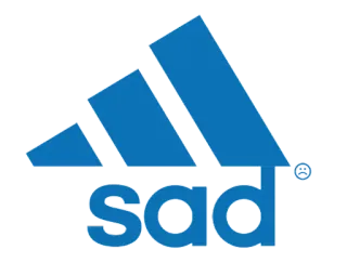 ☹️ 51328855 sad verdrietig, parodie, logo, adidas whatsapp sticker