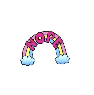 🙅 52367603 NOPE nee, regenboog, wolken, sticker, schattig, pastel whatsapp sticker