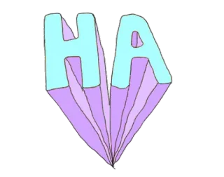 😐 55355064 HA typografie, letters, paars, blauw whatsapp sticker