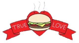 ❤️ d2291b44 TRUE LOVE burger, eten, liefde, ware liefde, sandwich, schattig, rood whatsapp sticker