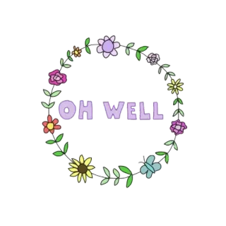 🙂 e436df77 OH WELL bloemen, krans, bloemen, vlinder, ach ja, sticker whatsapp sticker