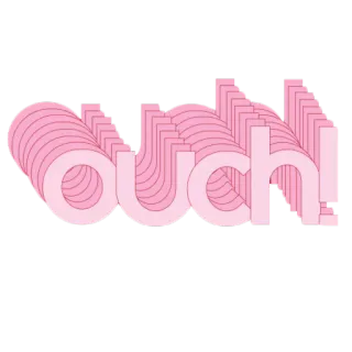 😠 002593d2 ouch! ouch, pink, pain, expression, word telegram sticker