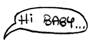 👋 553d7cd9 Hi BABY... greeting, speech bubble, hi baby telegram sticker