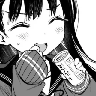 😄 1a417b8f Аниме, Девушка, Напиток, Манга, Милый telegram sticker