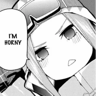 😑 b6856a13 I'M HORNY Аниме, Манга, Хорни, Текст, Облачко, Персонаж telegram sticker