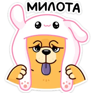 ☺️ 5b09f1c4 МИЛОТА dễ thương, chó, thỏ, động vật, nhãn dán telegram sticker