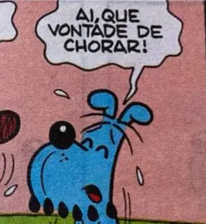 😢 09c3600c AI, QUE VONTADE DE CHORAR! Cartoon, Hund, Weinend, Traurig, Comic telegram sticker