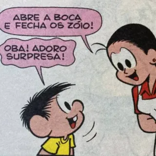 😮 537aeb9a ABRE A BOCA
E FECHA OS ZÓIO!
OBA! ADORO
SURPRESA! Cartoon, Comics, Sprechblase, Figuren, Brasilianische Comics telegram sticker