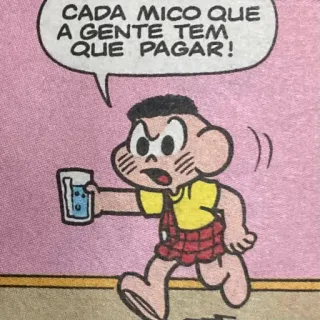 🐵 6b5e5743 CADA MICO QUE A GENTE TEM QUE PAGAR! Cartoon, Sprechblase, Comic, Glas Wasser telegram sticker