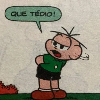 🙄 dff48eef QUE TÉDIO! gelangweilt, genervt, Cartoon, Comic, Langeweile telegram sticker