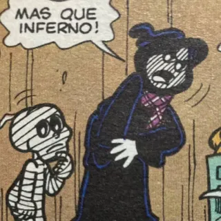 👹 f21e54a5 MAS QUE INFERNO! Cartoon, Comic, Ausruf, Hölle, Frustration telegram sticker