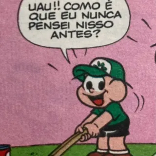 💁‍♂️ f9b38b06 UAU!! COMO É QUE EU NUNCA PENSEI NISSO ANTES? Comic, Sprechblase, Brasilianischer Comic, Mauricio de Sousa telegram sticker