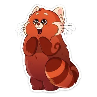 🤩 ee5cc01f 小熊猫, 可爱, 卡通动物, 毛茸茸, 迷人, 动物贴纸 telegram sticker