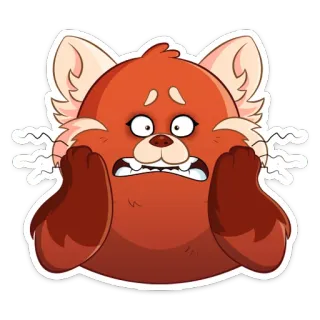 😬 900b9490 팬더, 레서판다, 만화, 충격, 두려움, 불안 telegram sticker