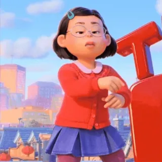 👉 16d03624 Mei Lee Turning Red 메이의 새빨간 비밀, 메이 리, 픽사, 디즈니, 만화, 애니메이션, 십대 telegram sticker