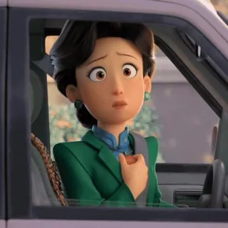 👋 9ca21d05 Ming Lee Turning Red 만화, 밍 리, 메이의 새빨간 비밀, 엄마, 걱정, 디즈니, 픽사 telegram sticker