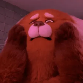 😫 aaa92d54 레서판다, 당황한, 만화, 디즈니, 메이의 새빨간 비밀 telegram sticker