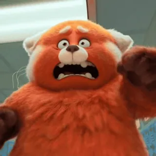 😨 fd8cb689 Mei Lee Turning Red 판다, 레서판다, 디즈니, 픽사, 메이의 새빨간 비밀, 화난 telegram sticker