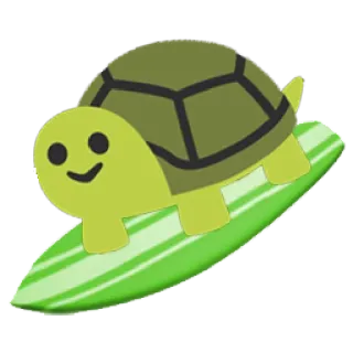 🏄 b92b46e7 เต่า, เซิร์ฟ, กระดานโต้คลื่น, สัตว์, น่ารัก telegram sticker