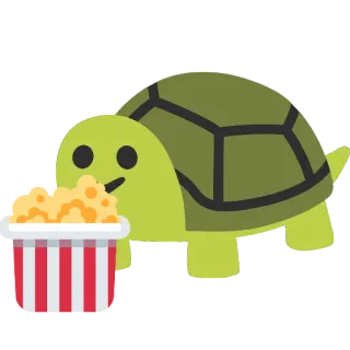🍿 eed78354 เต่า, ป๊อปคอร์น, สัตว์, น่ารัก, ขนม telegram sticker