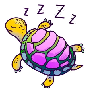 😴 fd5cf482 Z Z Z kura-kura, tidur, hewan, reptil, bermimpi, kartun telegram sticker