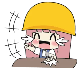 😆 e428735e Anime, Dibujos animados, Personaje, Ilustración, Lindo, Trabajador whatsapp sticker