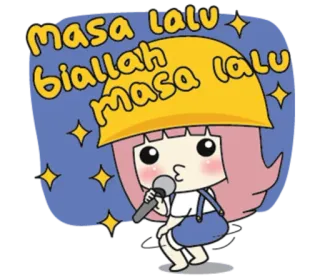 💔 fe463d37 Masa lalu biarlah masa lalu Dibujo animado, Cantando, Micrófono, Kawaii, Brillo whatsapp sticker