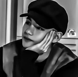 🖇 6628afcf người, chân dung, mũ, đàn ông, trắng đen telegram sticker