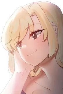 ☺️ 86f98707 อนิเมะ, ผู้หญิง, ผมบลอนด์, ผู้หญิง, ภาพเหมือน telegram sticker