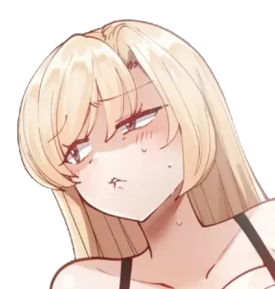 😠 e8b7a175 อนิเมะ, มังงะ, ผู้หญิง, ผมบลอนด์, ยิ้มเยาะ, หน้าแดง telegram sticker